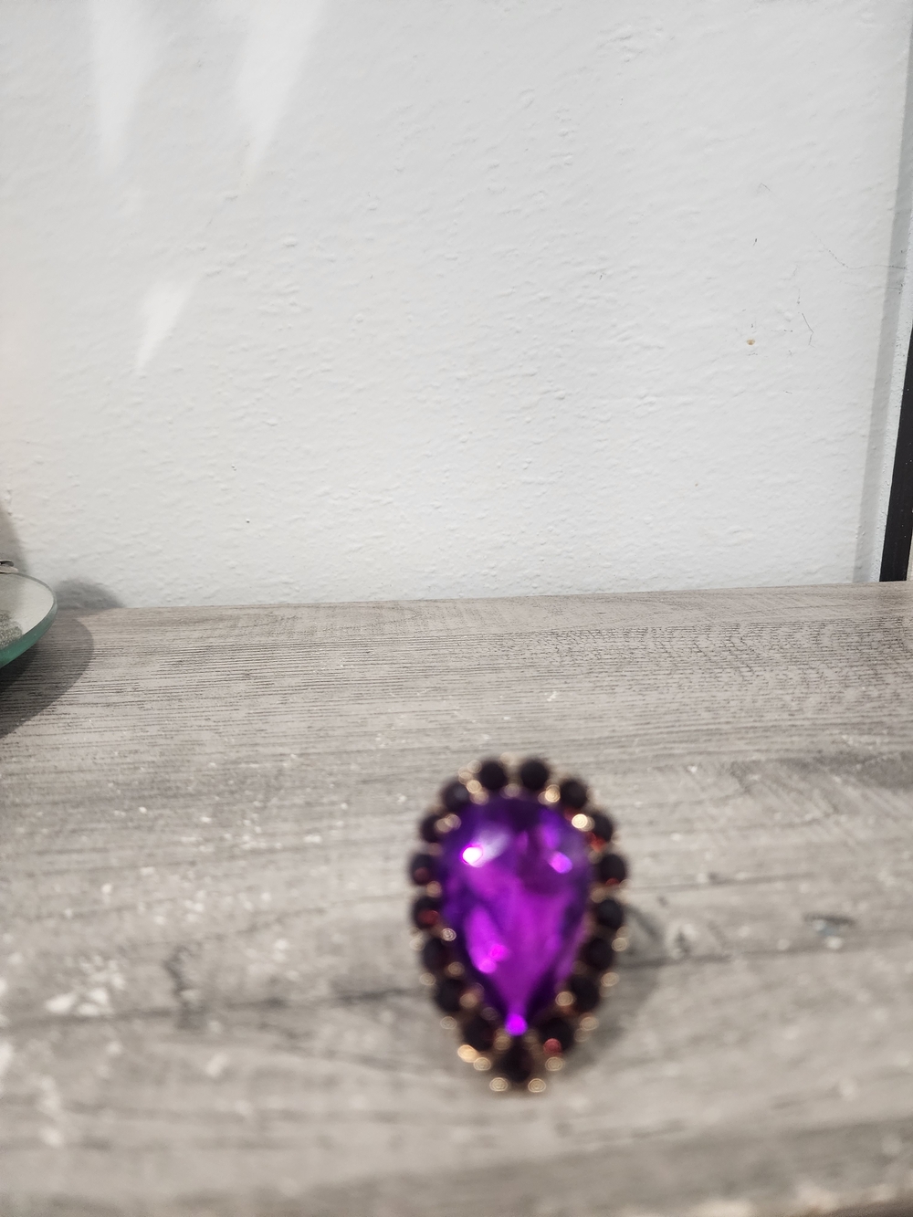 Purple Teardrop Cocktail Ring - Stylish Statement Jewelry